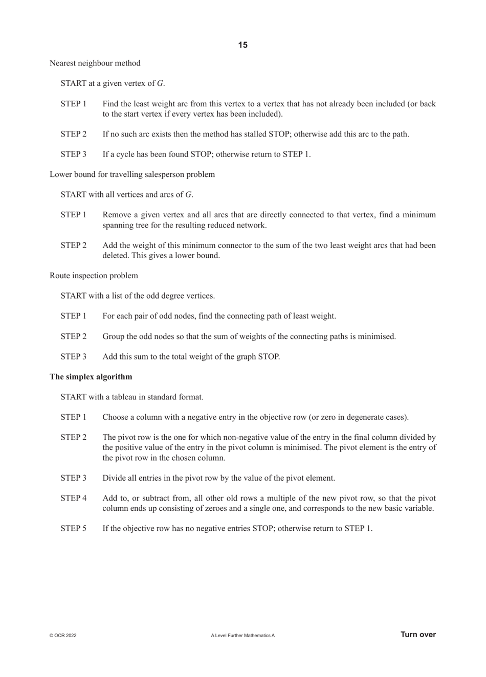 A Level Further Mathematics a (H245) Formula Cheat Sheet, Page 15