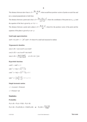 A Level Further Mathematics a (H245) Formula Cheat Sheet, Page 5