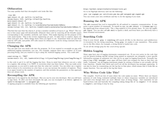 Android App Reversing Cheat Sheet, Page 2
