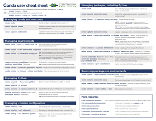 Document preview: Conda User Cheat Sheet