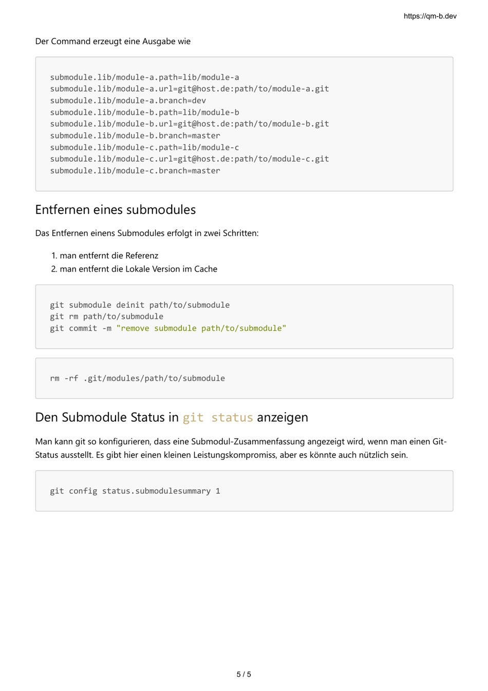 Git Submodule Cheat Sheet Download Printable PDF (German) | Templateroller