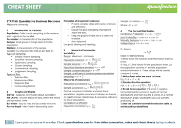 Document preview: Statistics Cheat Sheet - Quantitative Business Decisions