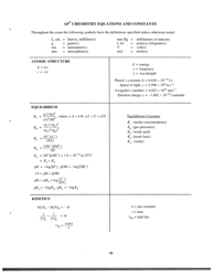 Ap Chemistry Equations and Constants Cheat Sheet - Table and Formulas, Page 2