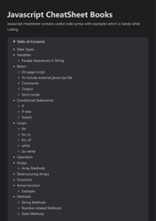 Javascript Cheatsheet - Black