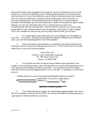 Instructions for Application for Writ of Habeas Corpus 2254 - Colorado, Page 2