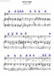 Mariah Carey - Silent Night Piano Sheet Music With Guitar Chords and Vocals