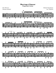 Richard Clayderman - Marriage D&#039;amour Sheet Music - Fingerstyle Guitar