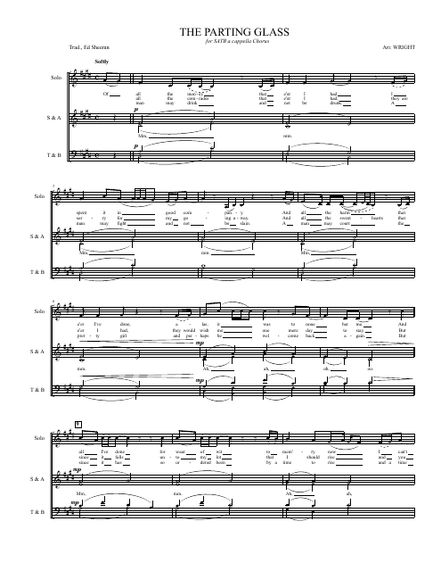 Ed Sheeran - the Parting Glass Sheet Music Image Preview