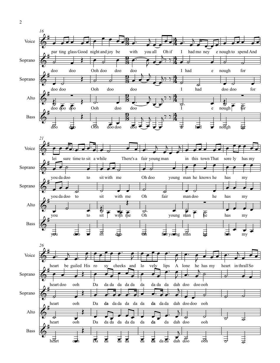 The Parting Glass Sheet Music Download Printable PDF | Templateroller