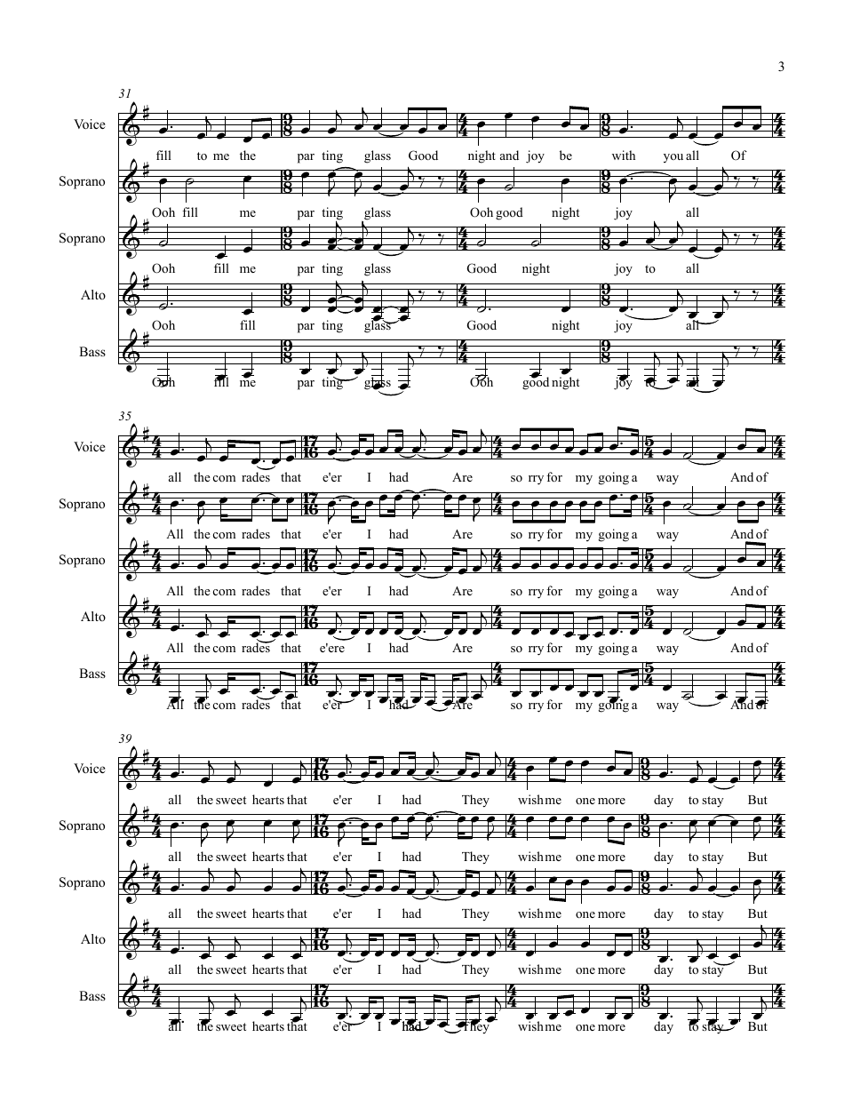 The Parting Glass Sheet Music, Page 3