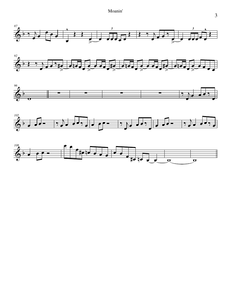 Charles Mingus, John Diaz - Moanin Baritone Sax. Sheet Music, Page 3