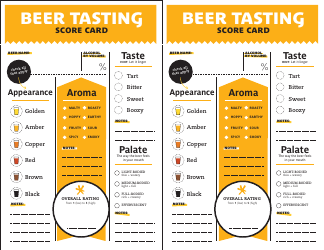 &quot;Beer Tasting Score Card Template&quot;
