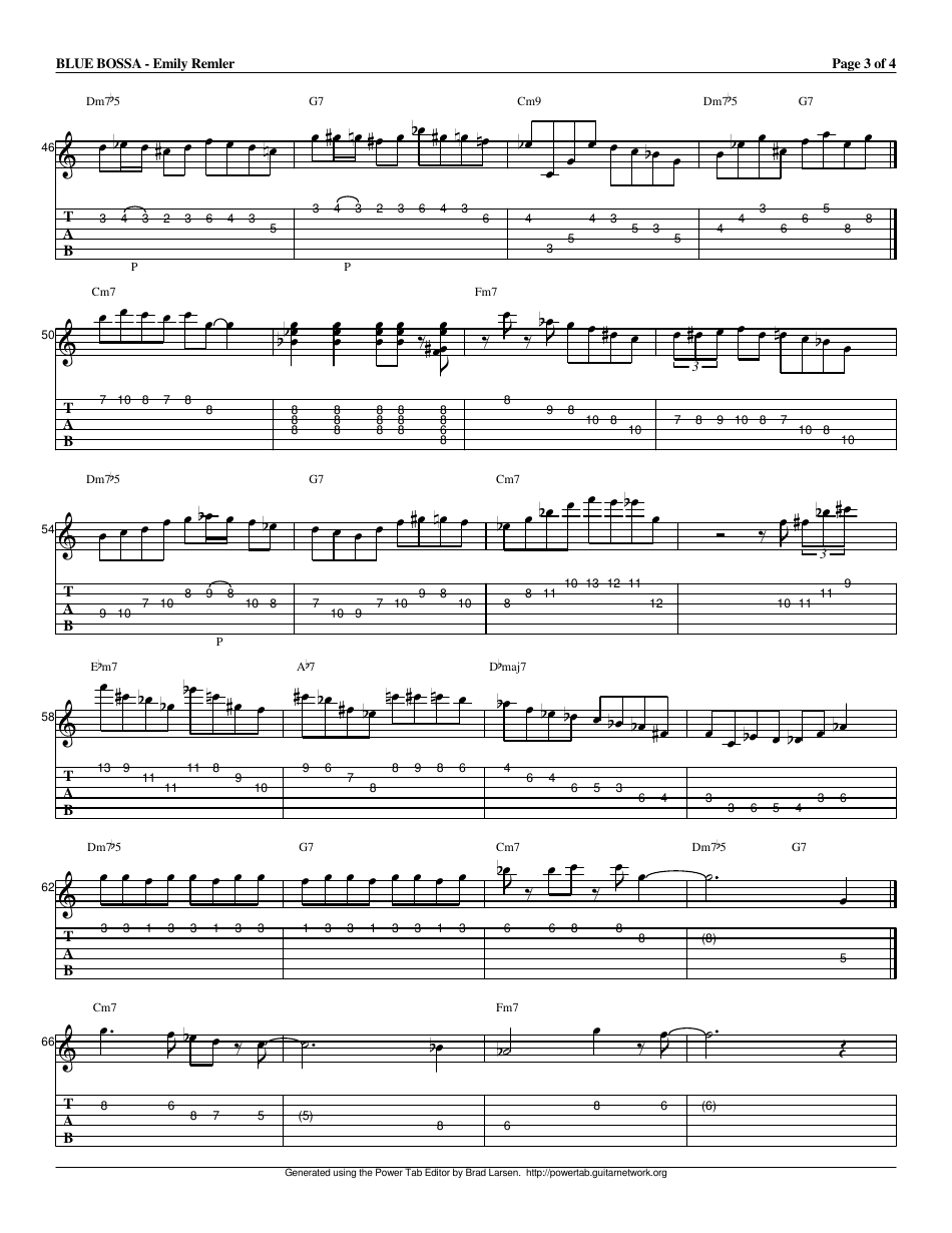 Emily Remler - Blue Bossa Sheet Music, Page 3