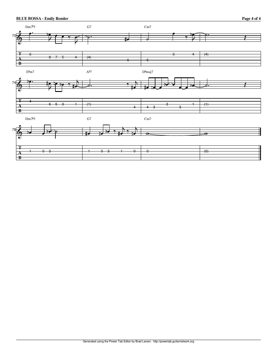 Emily Remler - Blue Bossa Sheet Music, Page 4