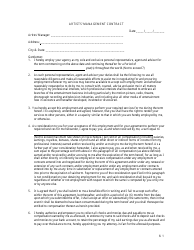 Artists&#039; Management Contract Template