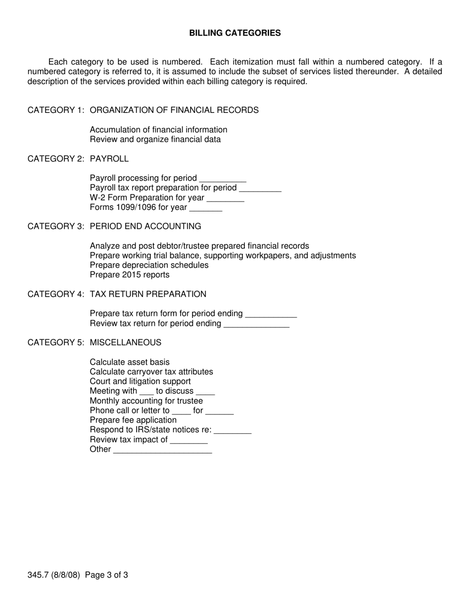 Form 345.7 Application for Interim / Final Accountants Compensation - Oregon, Page 3