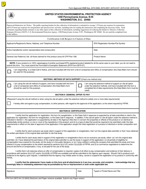 EPA Form 8570-34  Printable Pdf