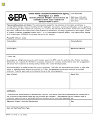 Document preview: EPA Form 8570-32 Certification of Attempt to Enter Into an Agreement With Registrants for Development of Data