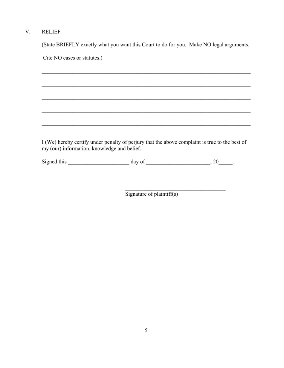 Complaint for Violation of Civil Rights - Tennessee, Page 5