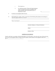 Garnishment Answer and Affidavit for Writ of Continuing Garnishment - Tennessee, Page 2