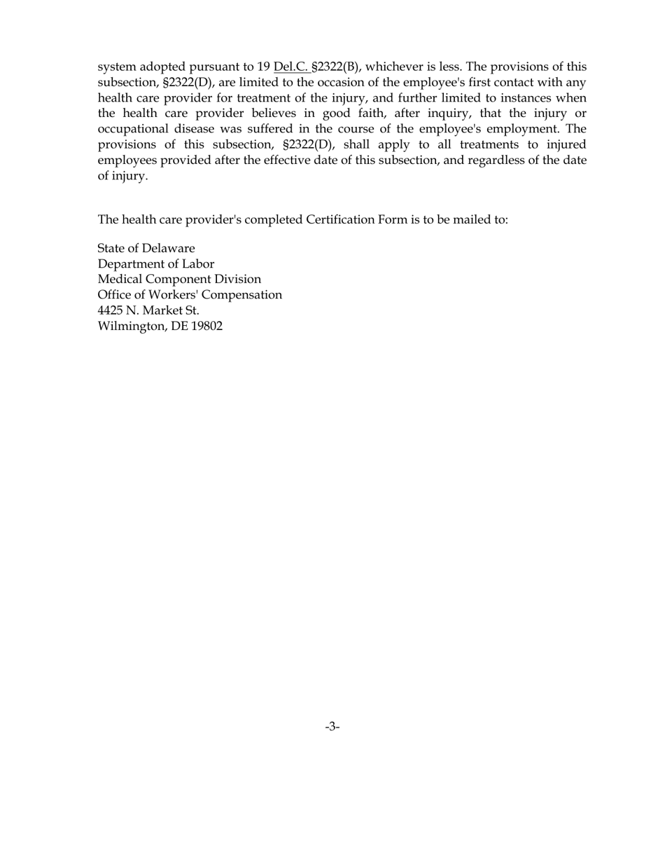 Health Care Provider Application for Certification - Delaware, Page 3