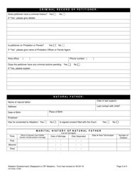 Adoption Questionnaire (For a Stepparent or Domestic Partner Adoption) - County of Kings, California, Page 3