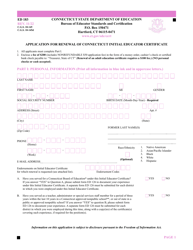 Document preview: Form ED183 Application for Renewal of Connecticut Initial Educator Certificate - Connecticut