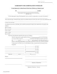 Document preview: Agreement for Compensation for Death - Delaware
