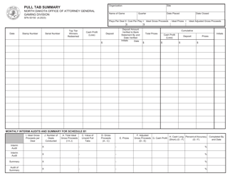 Form SFN50150 Pull Tab Summary - North Dakota