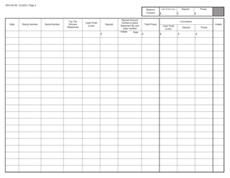 Form SFN50150 Pull Tab Summary - North Dakota, Page 2