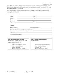 Form TT-19 NPM Certification Application for Non-participating Tobacco Product Manufacturers (Npm) - Virginia, Page 13