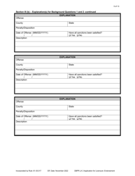 Form DBPR LA3 Application for Licensure: Endorsement - Florida, Page 5