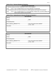 Form DBPR LA3 Application for Licensure: Endorsement - Florida, Page 9