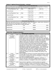 Form DBPR LA1 Application for Licensure: Examination - Florida, Page 3