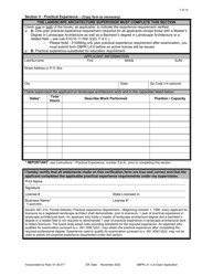 Form DBPR LA1 Application for Licensure: Examination - Florida, Page 7