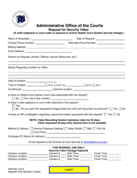 Document preview: Form ADM-855 Request for Security Video - Alaska