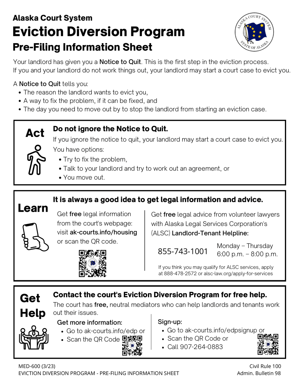 Form CV-727 Notice to Quit Eviction for Violation of Rental Agreement - Alaska, Page 2