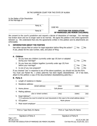 Form DR-100 Petition for Dissolution of Marriage (No Minor Children) - Alaska