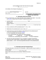 Form PG-205 Guardianship Implementation Report and Inventory - Alaska, Page 2