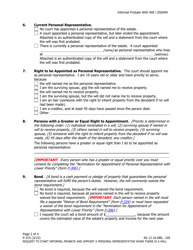 Form P-315 Request to Start Informal Probate and Appoint a Personal Representative When There Is a Will (Application for Informal Probate and Appointment of Personal Representative) - Alaska, Page 2