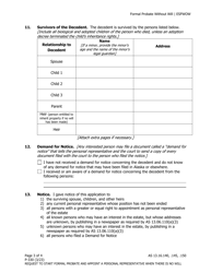 Form P-330 Request to Start Formal Probate and Appoint a Personal Representative When There Is No Will (Petition for Adjudication of Intestacy, Determination of Heirs, and Appointment of Personal Representative in a Formal Proceeding) - Alaska, Page 3