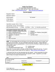 Document preview: Form TF-311 Records Request - Fairbanks - Alaska