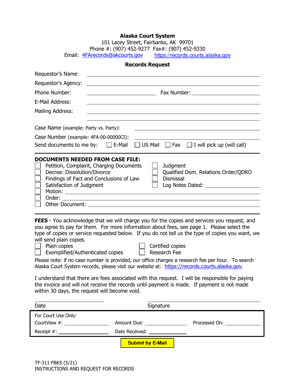 Form Tf 311 Fill Out Sign Online And Download Fillable Pdf Alaska Templateroller 2043