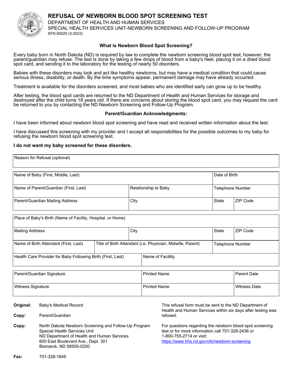 Form Sfn60025 Fill Out Sign Online And Download Fillable Pdf North Dakota Templateroller 9652