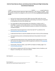 Document preview: Civil Air Patrol Bernice Givens and Johanna Burnet Memorial Flight Scholarship Commitment Statement