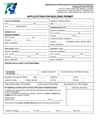 Document preview: Application for Building Permit - Stanislaus County, California