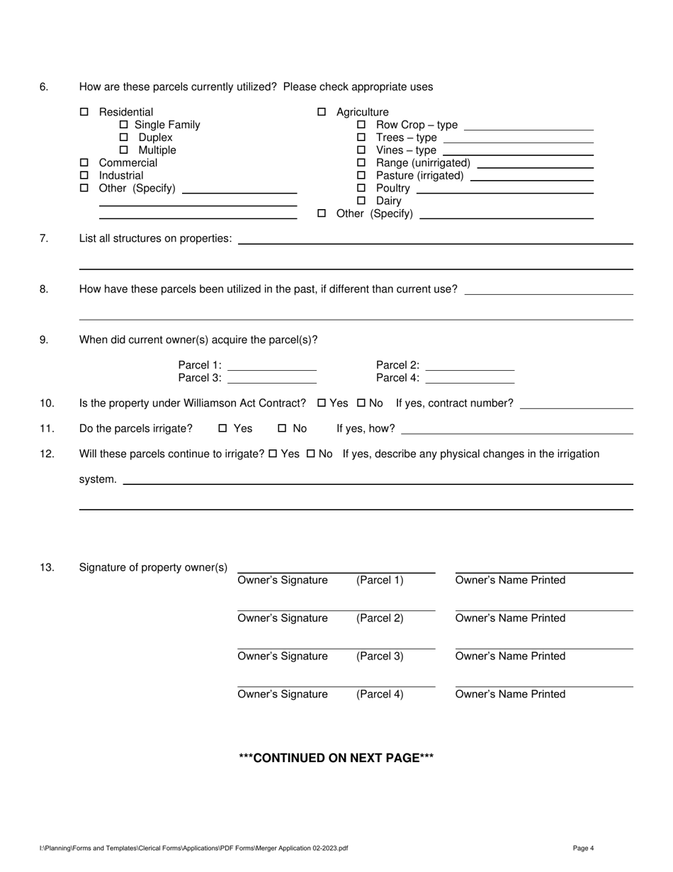 Stanislaus County, California Merger Application Fill Out, Sign