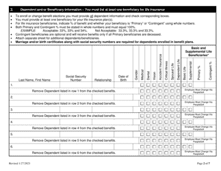 Employee Benefit Enrollment Form - Stanislaus County, California, Page 2