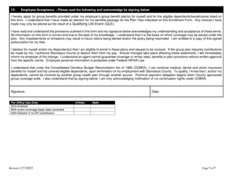 Employee Benefit Enrollment Form - Stanislaus County, California, Page 7