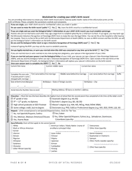 Worksheet for Creating Your Child&#039;s Birth Record - Minnesota, Page 4